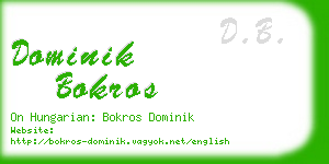 dominik bokros business card